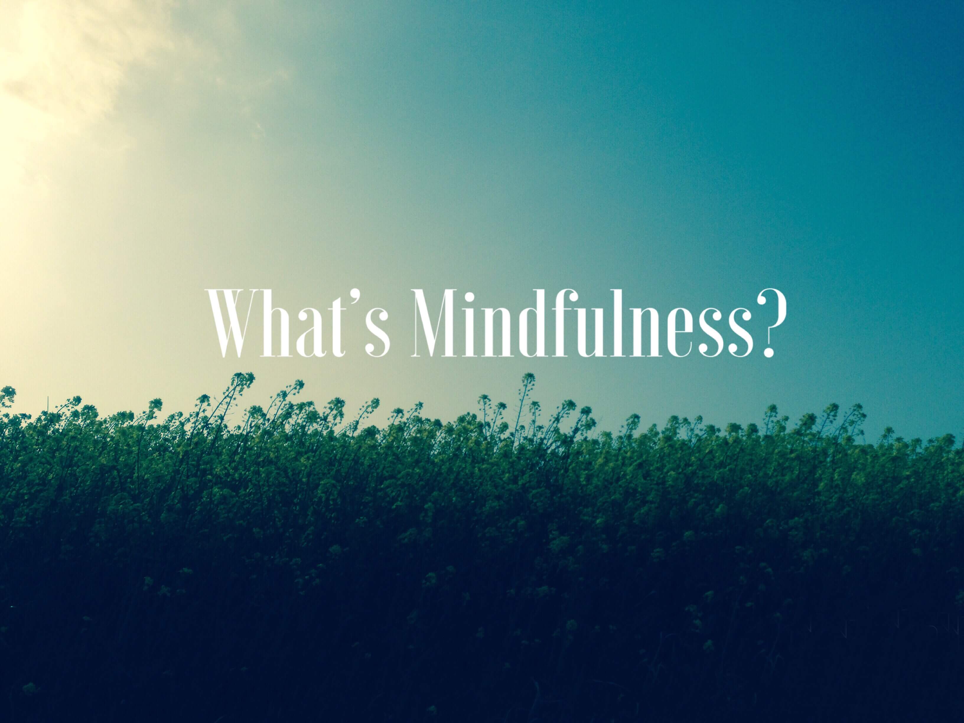 What’s Mindfulness？